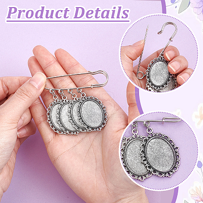 4Pcs Iron Brooches JEWB-UN00010-1