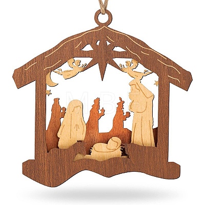 Wooden Jesus Pendant Decorations PW-WG700A1-03-1