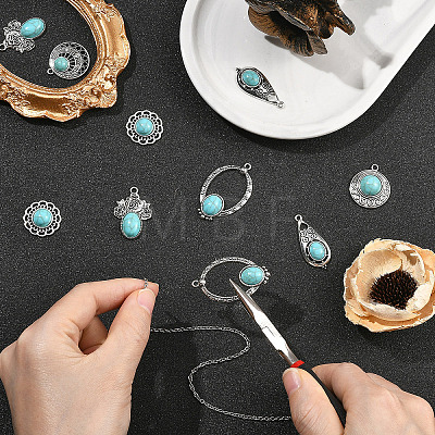 12Pcs 6 Styles Dyed Synthetic Turquoise Pendants FIND-SZ0019-80-1