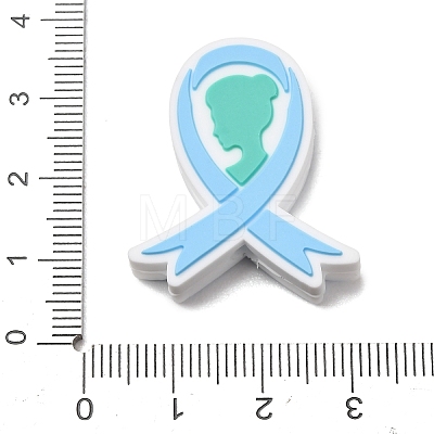 Awareness Ribbon Theme Silicone Beads SL-CBAD2AE-01A-02-1
