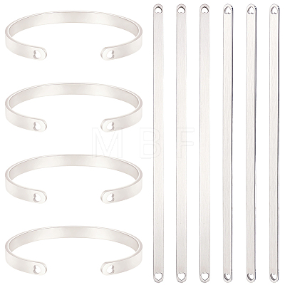6Pcs Stainless Steel Blank Cuff Bangles MAK-BBC0001-32P-1