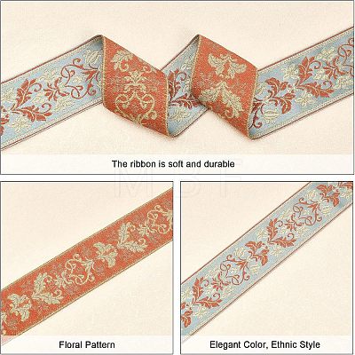 Ethnic style Embroidery Polyester Ribbons OCOR-WH0079-25C-1