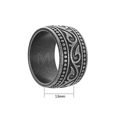 Titanium Steel Totem Finger Rings for Men WGDF4AB-70-1