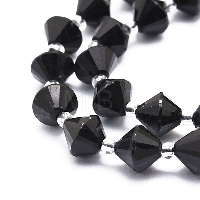 Natural Black Tourmaline Beads Strands G-E569-C15-1
