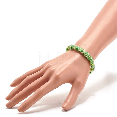 Bling Glass Beads Braided Stretch Bracelet BJEW-JB07423-03-1