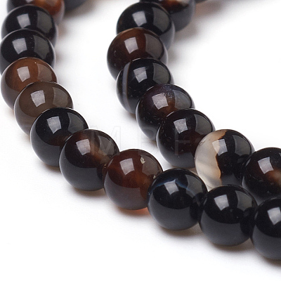 Natural Black Agate Beads Strands X-G-L555-04-4mm-1