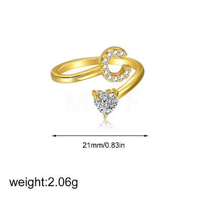 Brass Micro Pave Clear Cubic Zirconia Cuff Open Rings FS-WGF859A-03-1