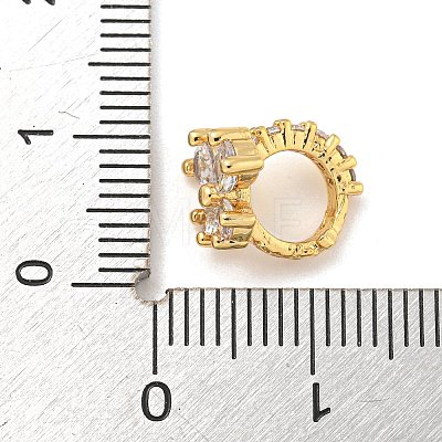 Brass Pave Clear Cubic Zirconia European Bead KK-Z072-16G-01-1