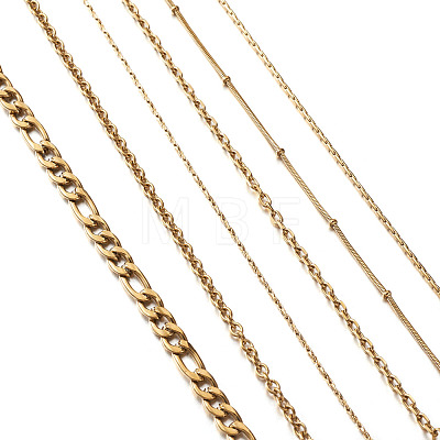 304 Stainless Steel Chain Necklaces NJEW-TA0001-11G-1