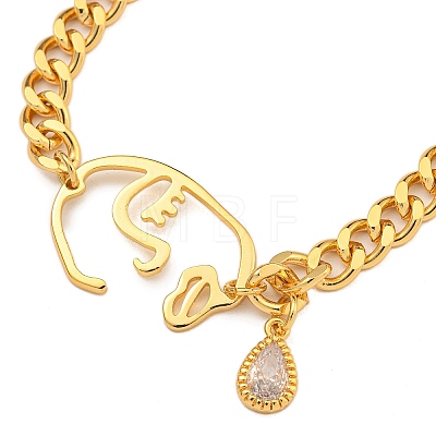 Brass Micro Pave Cubic Zirconia Bracelets for Women BJEW-U008-02G-1