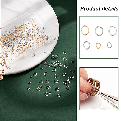   300Pcs 6 Styles Brass & Stainless Steel Jump Rings FIND-PH0007-16-1