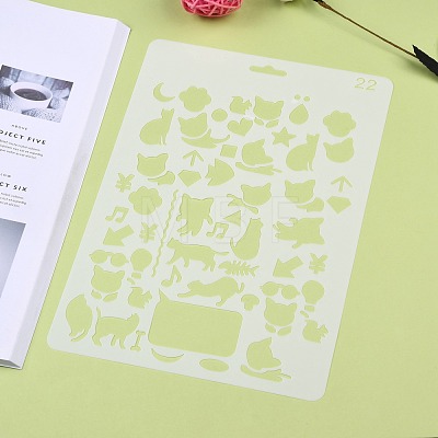 Plastic Reusable Drawing Painting Stencils Templates DIY-F018-B22-1