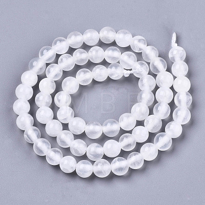 Natural Selenite Beads Strands G-N328-025C-01-1