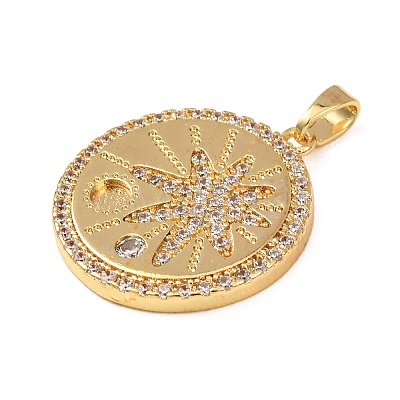 Brass Micro Pave Rhinestone Pendants KK-Z161-01G-03-1
