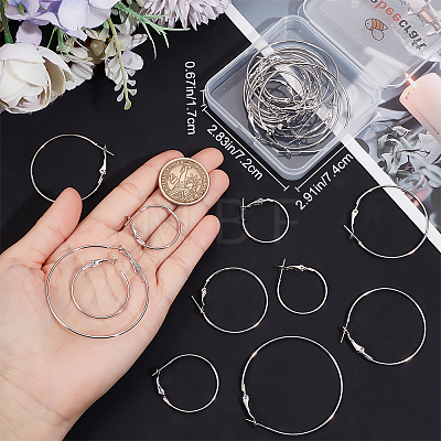 Beebeecraft 30Pcs 6 Style Brass Hoop Earring Findings FIND-BBC0003-23P-1