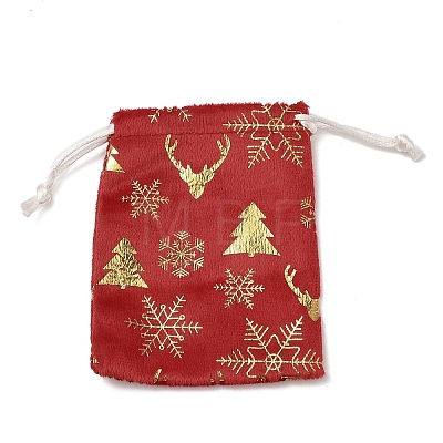 Gold Stamping Christmas Velvet Storage Bags ABAG-Q053-01A-01B-1