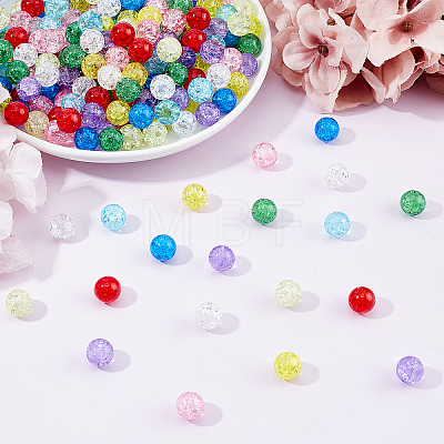   270Pcs 9 Colors Transparent Crackle Glass Round Beads CCG-PH0001-04-1