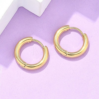 Ion Plating(IP) 304 Stainless Steel Huggie Hoop Earrings LS-EJEW-F111B-16mm-G-1
