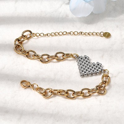 304 Stainless Steel Link Bracelets BJEW-K264-02B-G-1