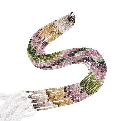 Gradient Color Natural Multicolor Tourmaline Beads Strands G-Z152-E01-01-1