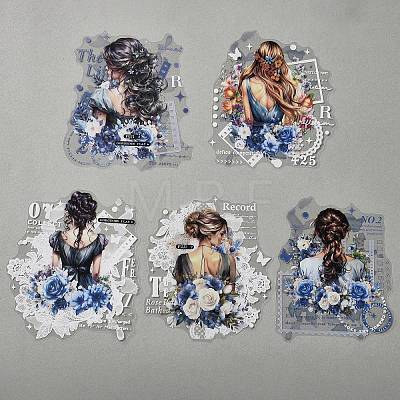 6Pcs 5 Styles DIY Figure Picture Stickers STIC-U004-01D-1