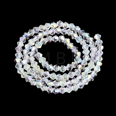 AB Color Plated Transparent Glass Beads Strands GLAA-G127-01-01H-1