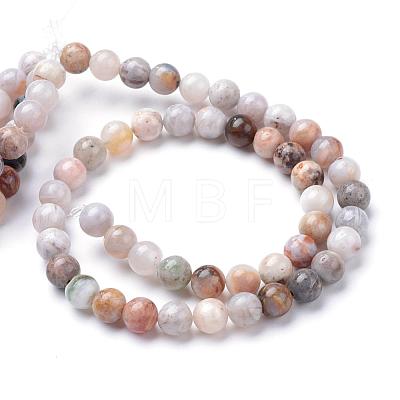 Natural Bamboo Leaf Agate Bead Strands G-R345-6mm-42-1