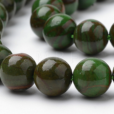 Natural Picture Jasper Beads Strands G-S272-4mm-03-1