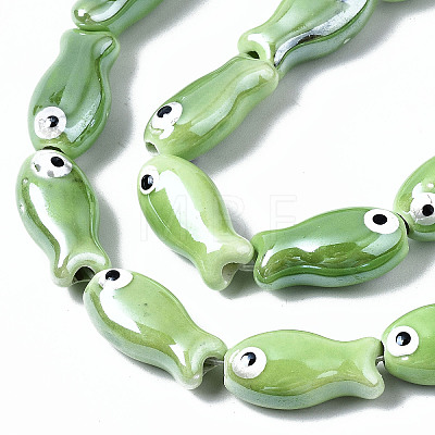 Handmade Porcelain Ceramic Beads Strands X1-PORC-T006-03E-1