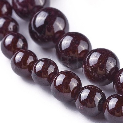 Natural Garnet Beaded Necklaces NJEW-G327-01-1