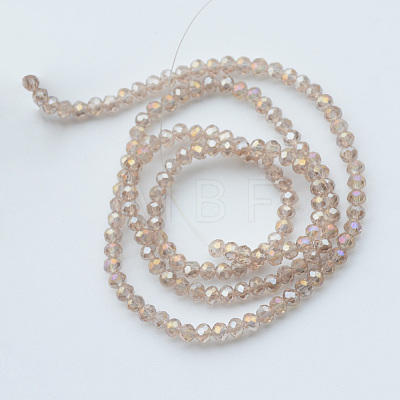 Electroplate Glass Beads Strands X-EGLA-R048-3mm-33-1