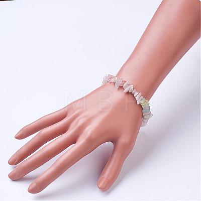 Natural Morganite Beaded Bracelets BJEW-JB02681-03-1