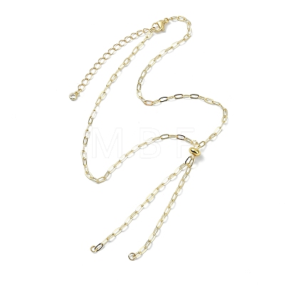 3MM Brass Paperclip Chain Slider Necklace Making AJEW-JB01600-1