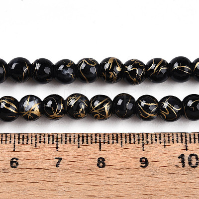 Baking Paint Glass Beads X1-DGLA-N003-6mm-B10-1
