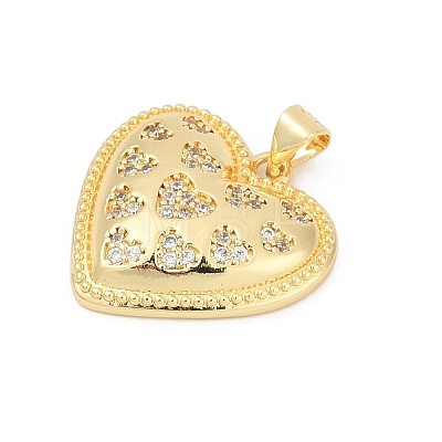 Brass Micro Pave Cubic Zirconia Pendants KK-D317-091G-1