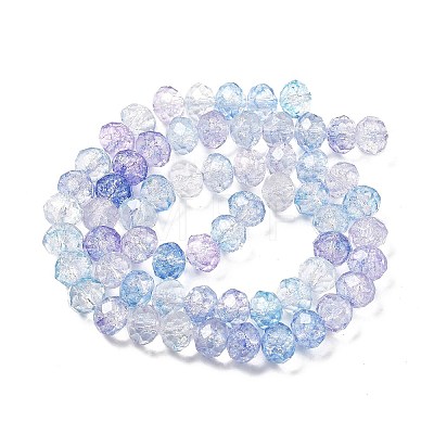 Transparent Crackle Glass Beads Strands CCG-L050-01A-08-1