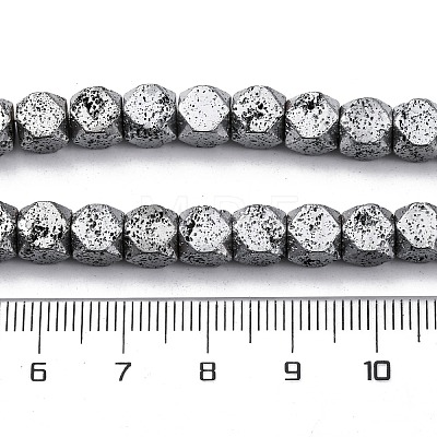 Electroplated Natural Lava Rock Beads Strands G-A256-C01-01D-1