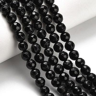 Natural Black Tourmaline Beads Strands G-H329-D02-4mm-1