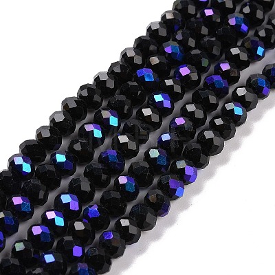 Electroplate Opaque Solid Color Glass Beads Strands X-EGLA-A034-P10mm-L01-1