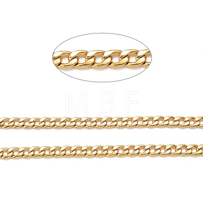 3.28 Feet Vacuum Plating 304 Stainless Steel Cuban Link Chains X-CHS-G010-02G-1