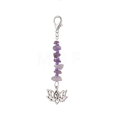 7Pcs Chakra Natural Gemstone Chip Keychains GG-CJ560E-1