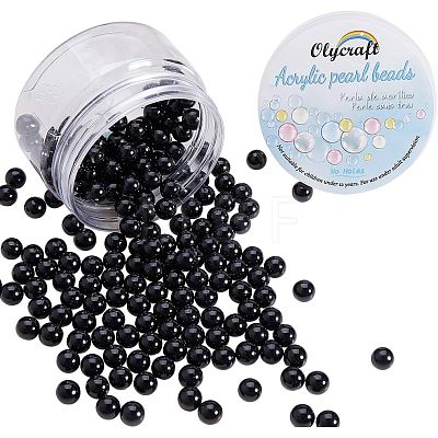 Olycraft Eco-Friendly Plastic Imitation Pearl Beads MACR-OC0001-04-1