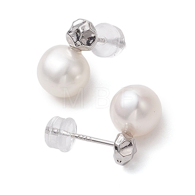 Natural Pearl Ear Studs EJEW-P286-21P-1