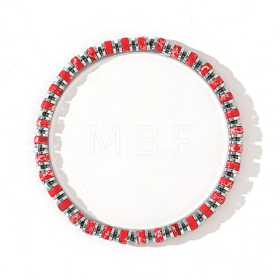 Natural & Dyed Imperial Jasper Beaded Stretch Bracelets for Men GC1206-1-1