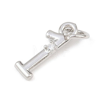 Brass Micro Pave Clear Cubic Zirconia Charms KK-P339-27P-01-1