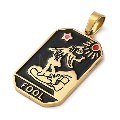 Ion Plating(IP) 304 Stainless Steel Enamel Pendants STAS-Q003-01G-018-1