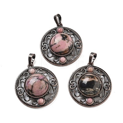 Natural Rhodonite Pendants G-Q158-03A-R15-1