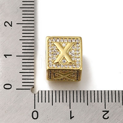 Brass Cubic Zirconia Beads KK-Q818-01X-G-1
