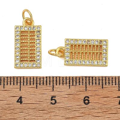 Brass Micro Pave Clear Cubic Zirconia Charms KK-F941-12G-1
