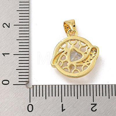 Rack Plating Brass Micro Pave Cubic Zirconia Pendants KK-G513-23A-02G-1